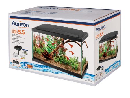 Aqueon Aquarium Starter Kit with LED Lighting 1ea 5.5 Fashion