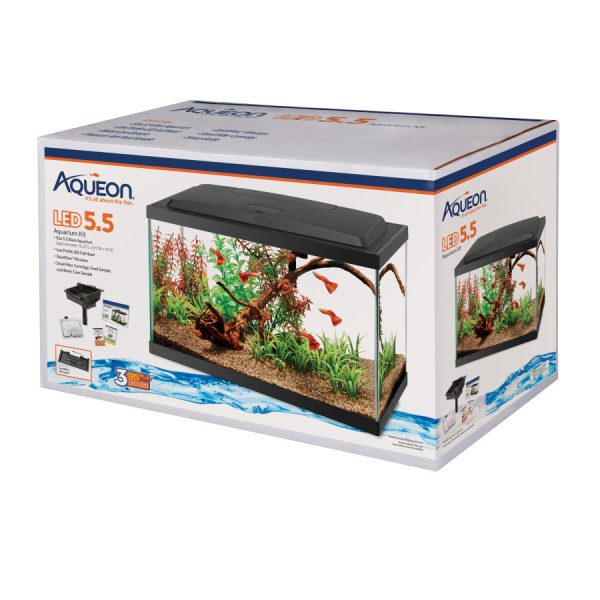 Aqueon Aquarium Starter Kit with LED Lighting 1ea 5.5 Fashion